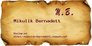 Mikulik Bernadett névjegykártya